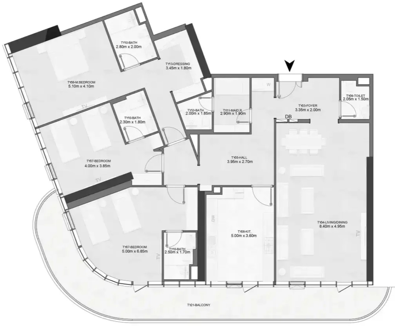 3 Bedrooms in Joud Tower