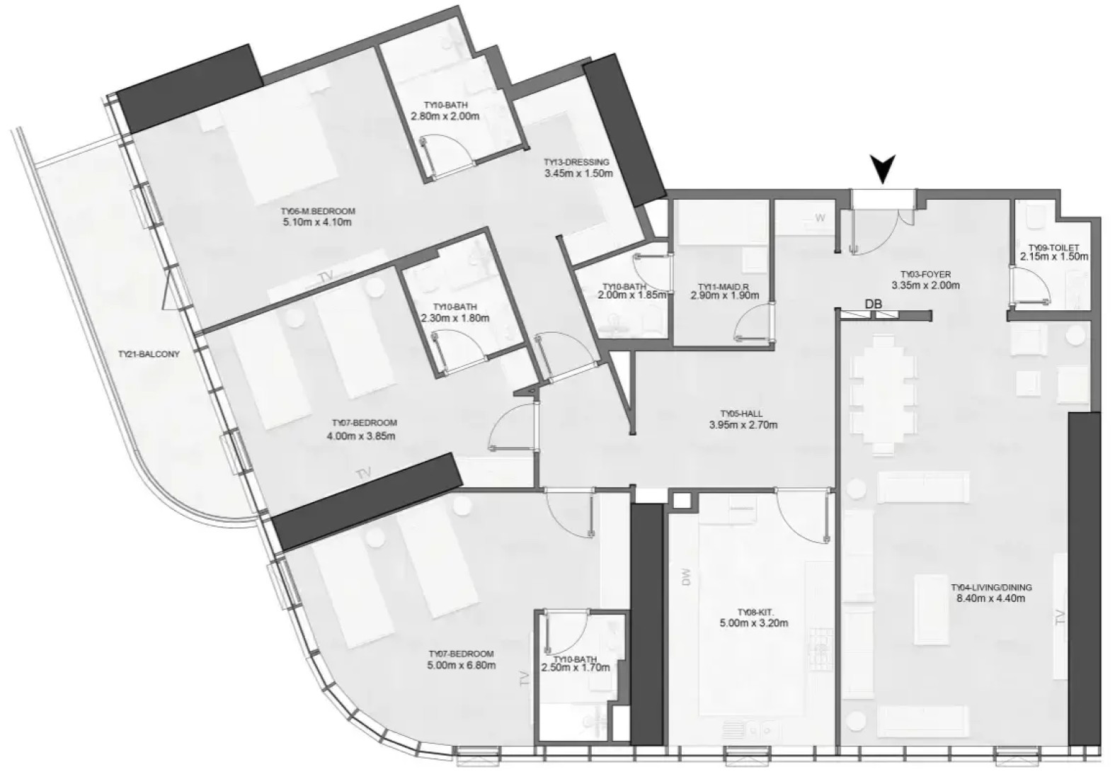 3 Bedrooms in Joud Tower
