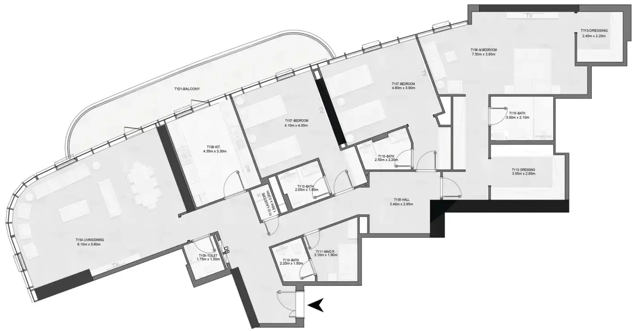 3 Bedrooms in Joud Tower