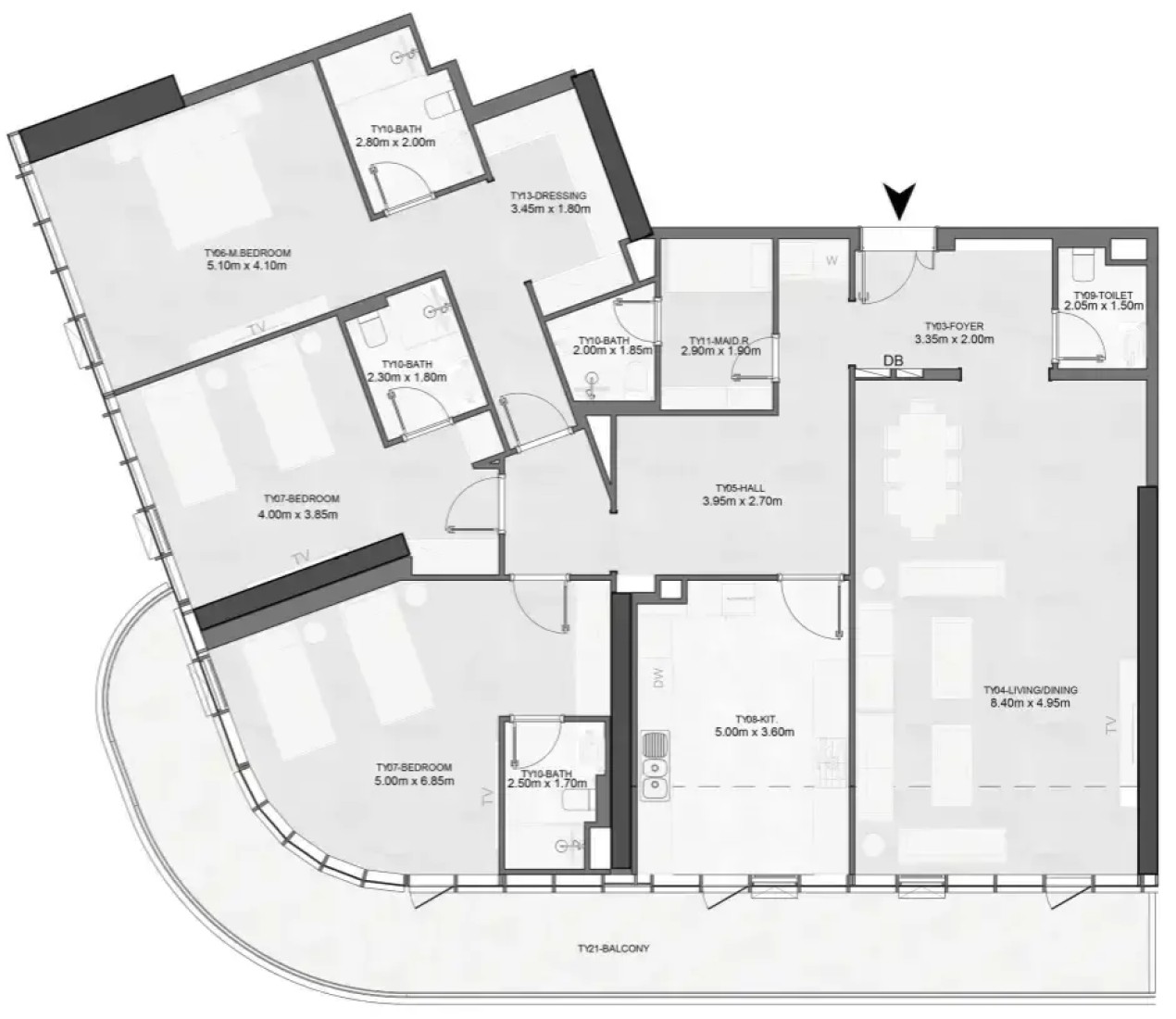 3 Bedrooms in Joud Tower