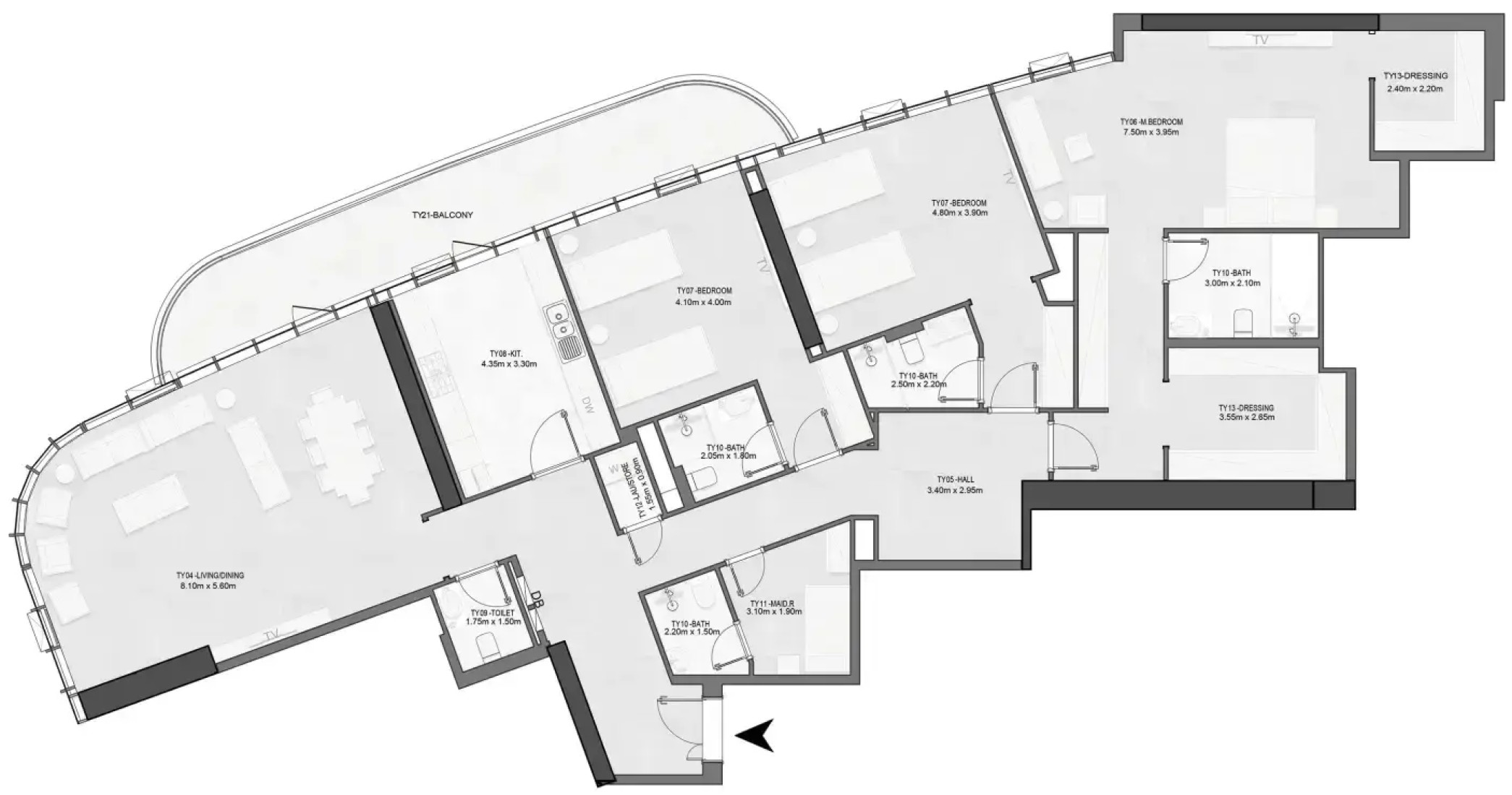 3 Bedrooms in Joud Tower