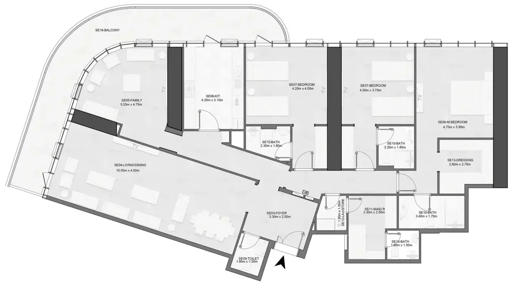 3 Bedrooms in Joud Tower