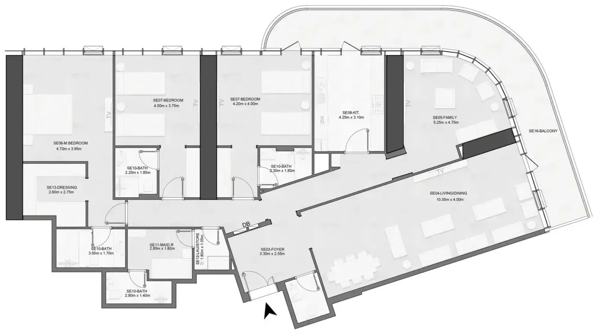 3 Bedrooms in Joud Tower