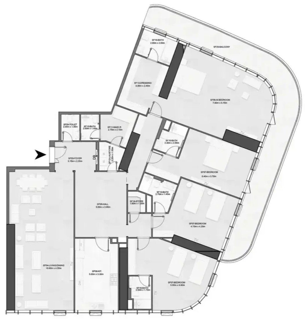 4 Bedrooms in Joud Tower