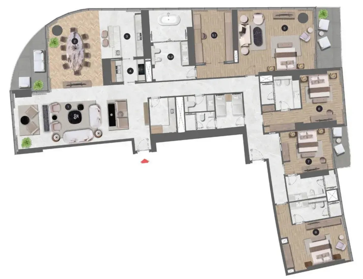 4 Bedrooms in SeaHaven Tower A