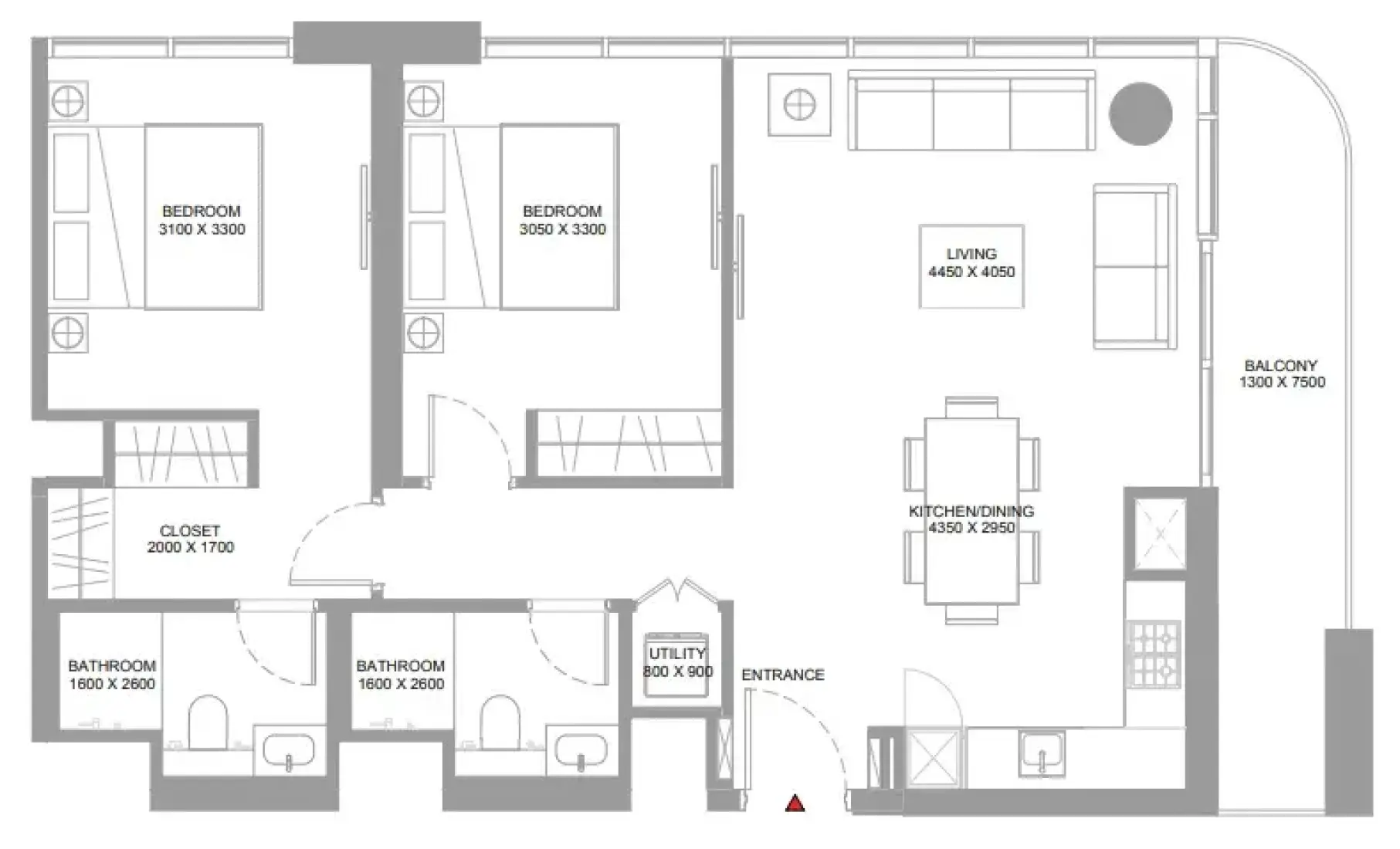 2 Bedrooms in Pristine Beach Residences