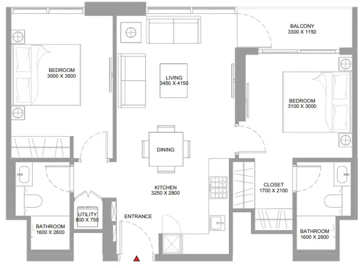 2 Bedrooms in Pristine Beach Residences
