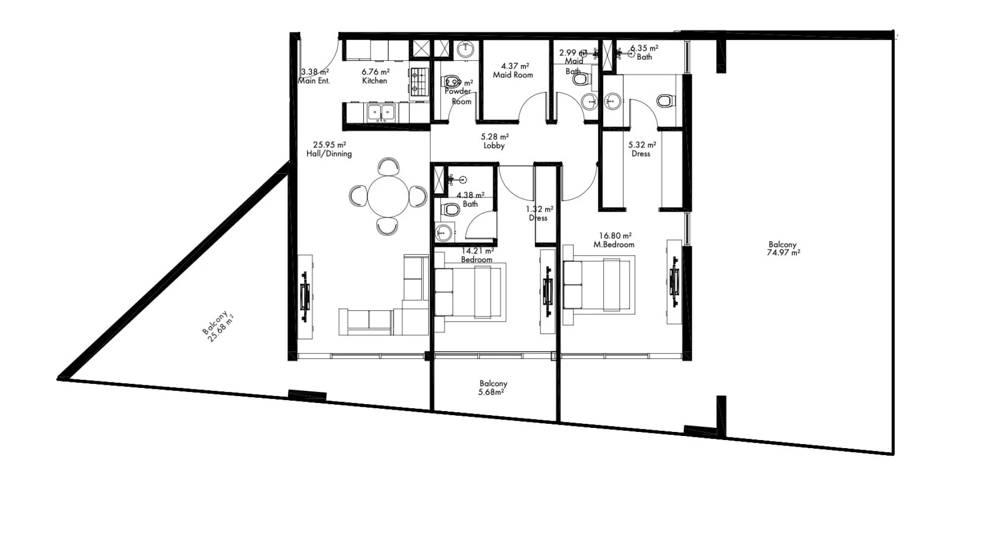 2 Bedrooms in Lateral One