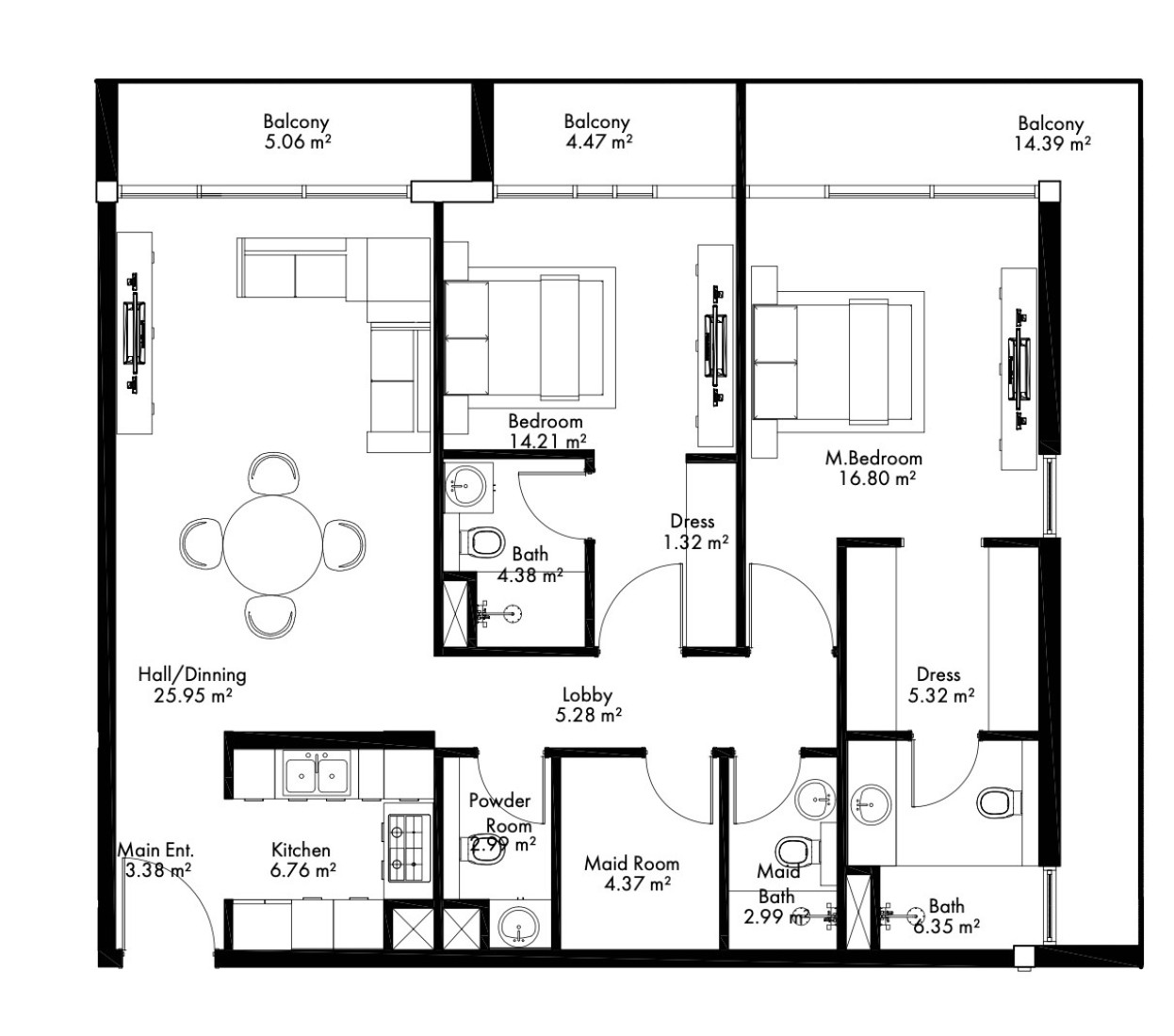 2 Bedrooms in Lateral One