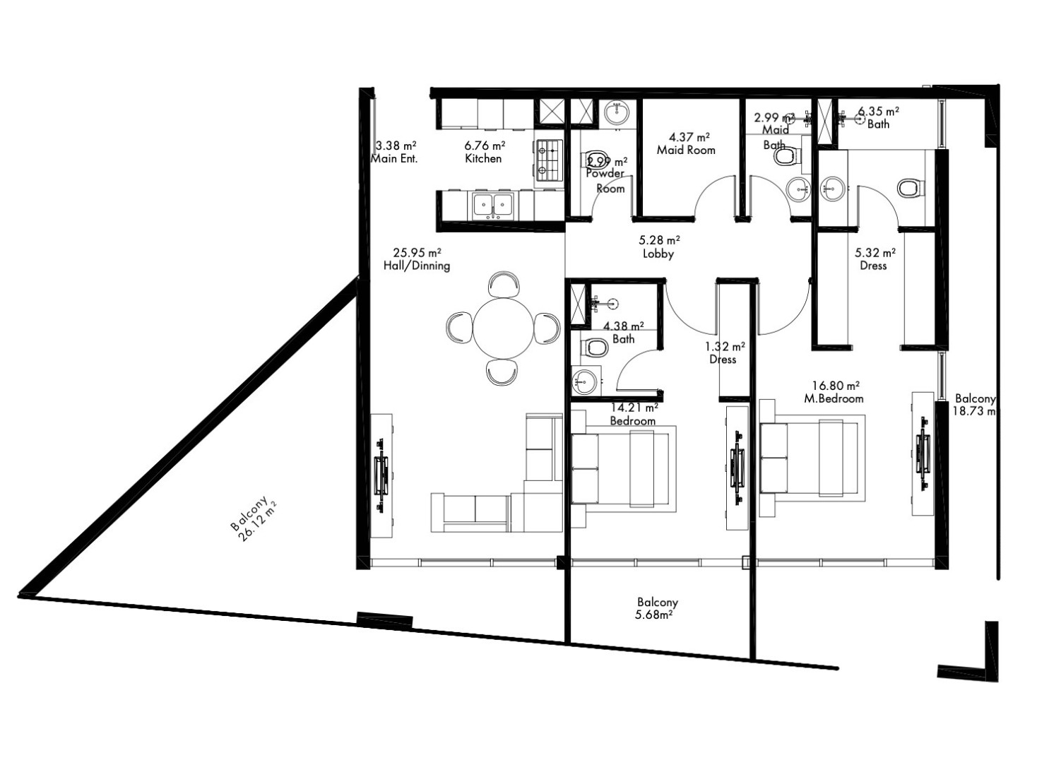 2 Bedrooms in Lateral One