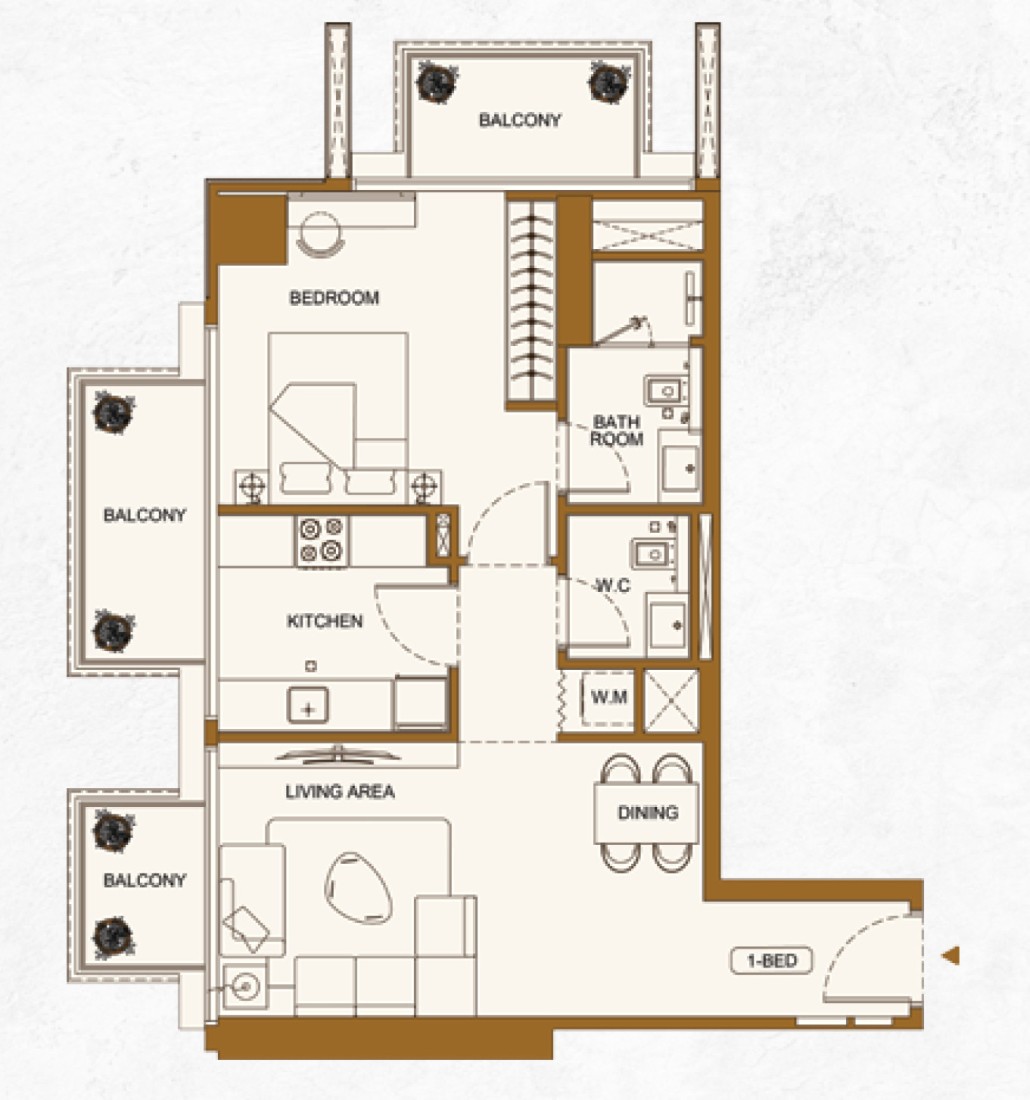 1 Bedroom in Binghatti Luxuria