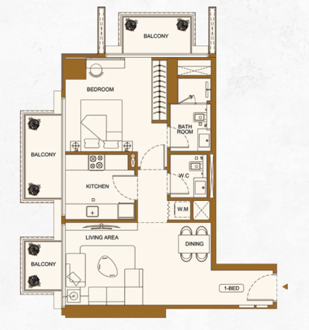 1 Bedroom in Binghatti Luxuria