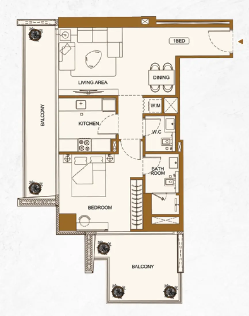 1 Bedroom in Binghatti Luxuria