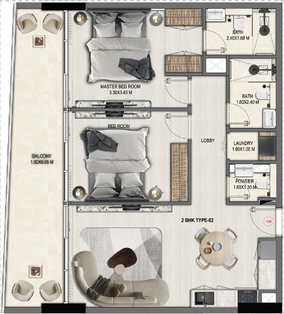 2 Bedrooms in Divine Elements