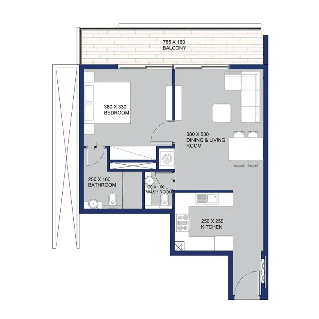 1 Bedroom in Garnet by Siroya