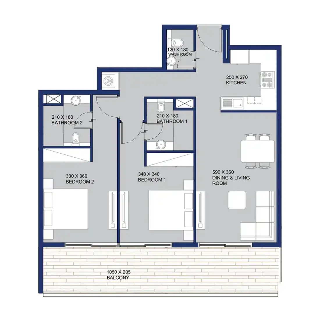 2 Bedrooms in Garnet by Siroya
