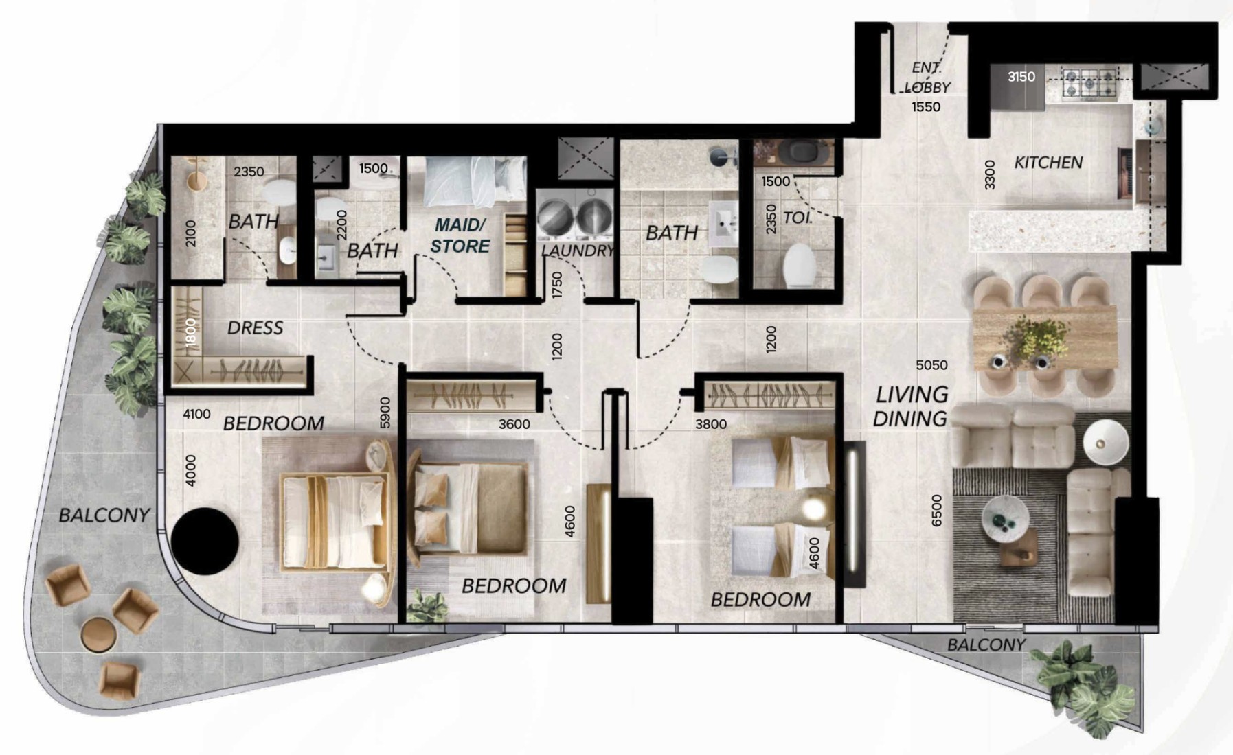 3 Bedrooms in Radiant Wave