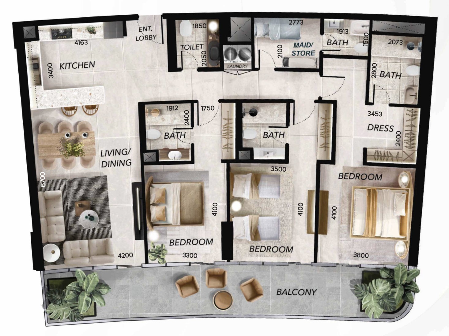 3 Bedrooms in Radiant Wave
