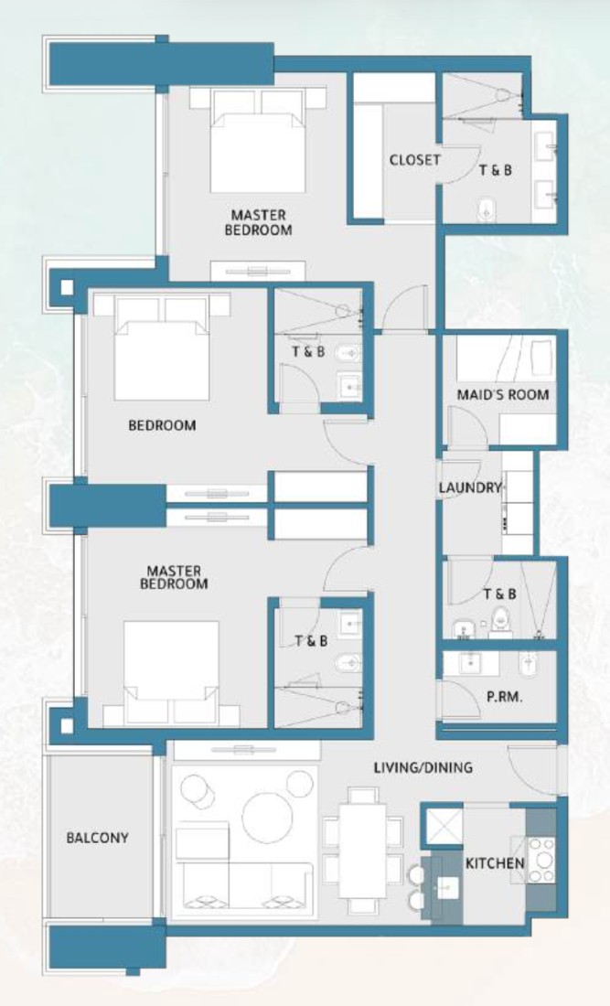 3 Bedrooms in Mawjan Residence