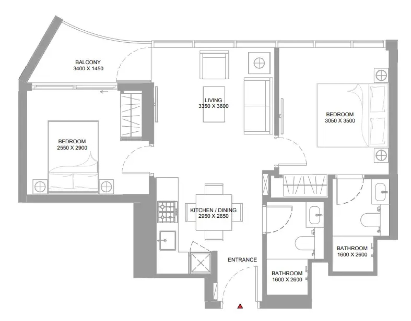 2 Bedrooms in Pearlside Marina Residences