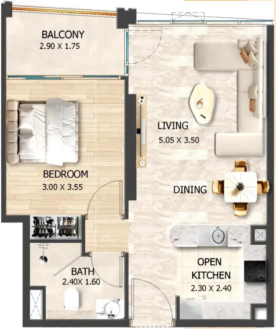 1 Bedroom in Crystal Tower by VHS
