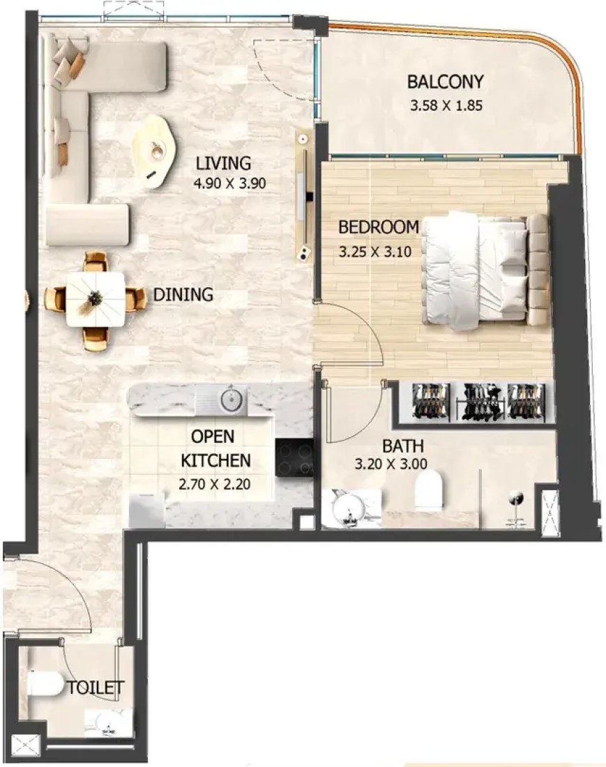 1 Bedroom in Crystal Tower by VHS