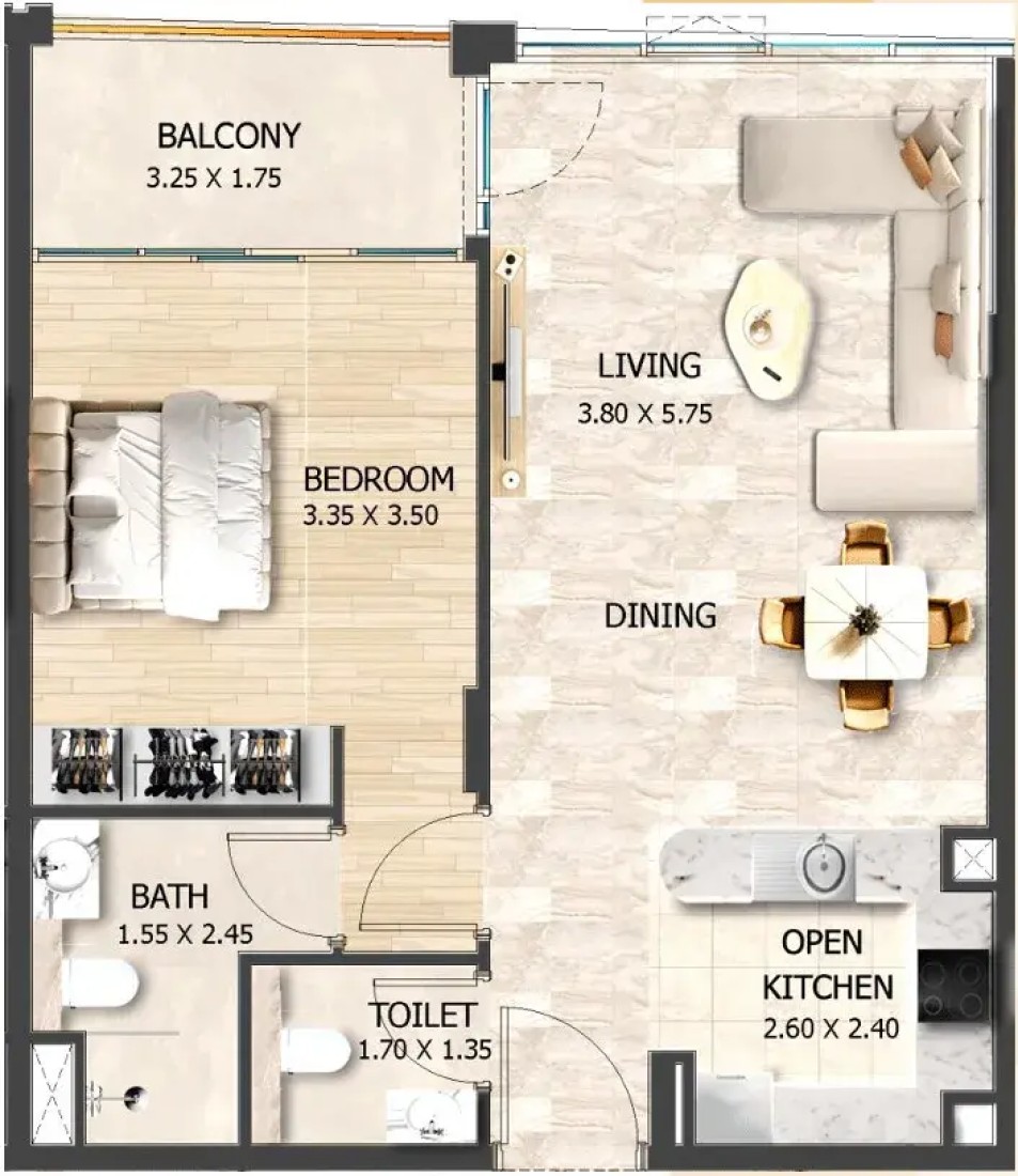 1 Bedroom in Crystal Tower by VHS