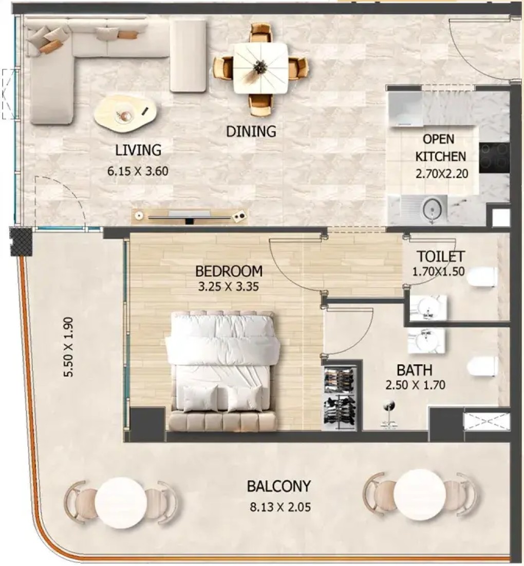 1 Bedroom in Crystal Tower by VHS