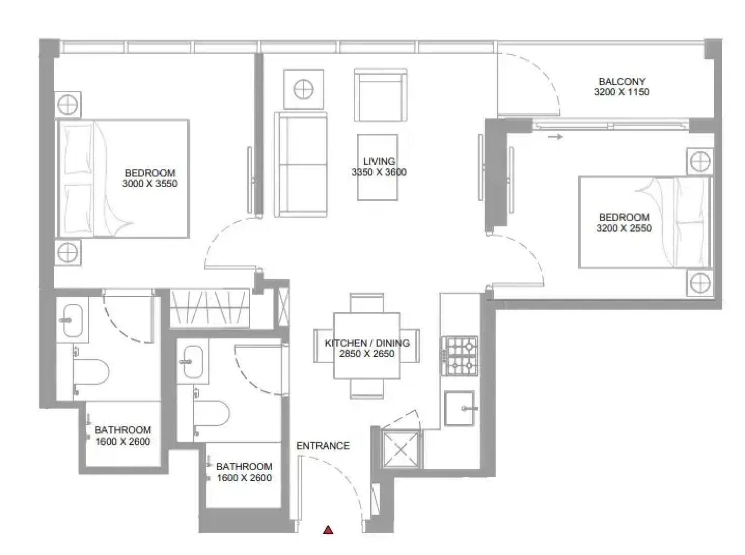 2 Bedrooms in Pearlside Marina Residences