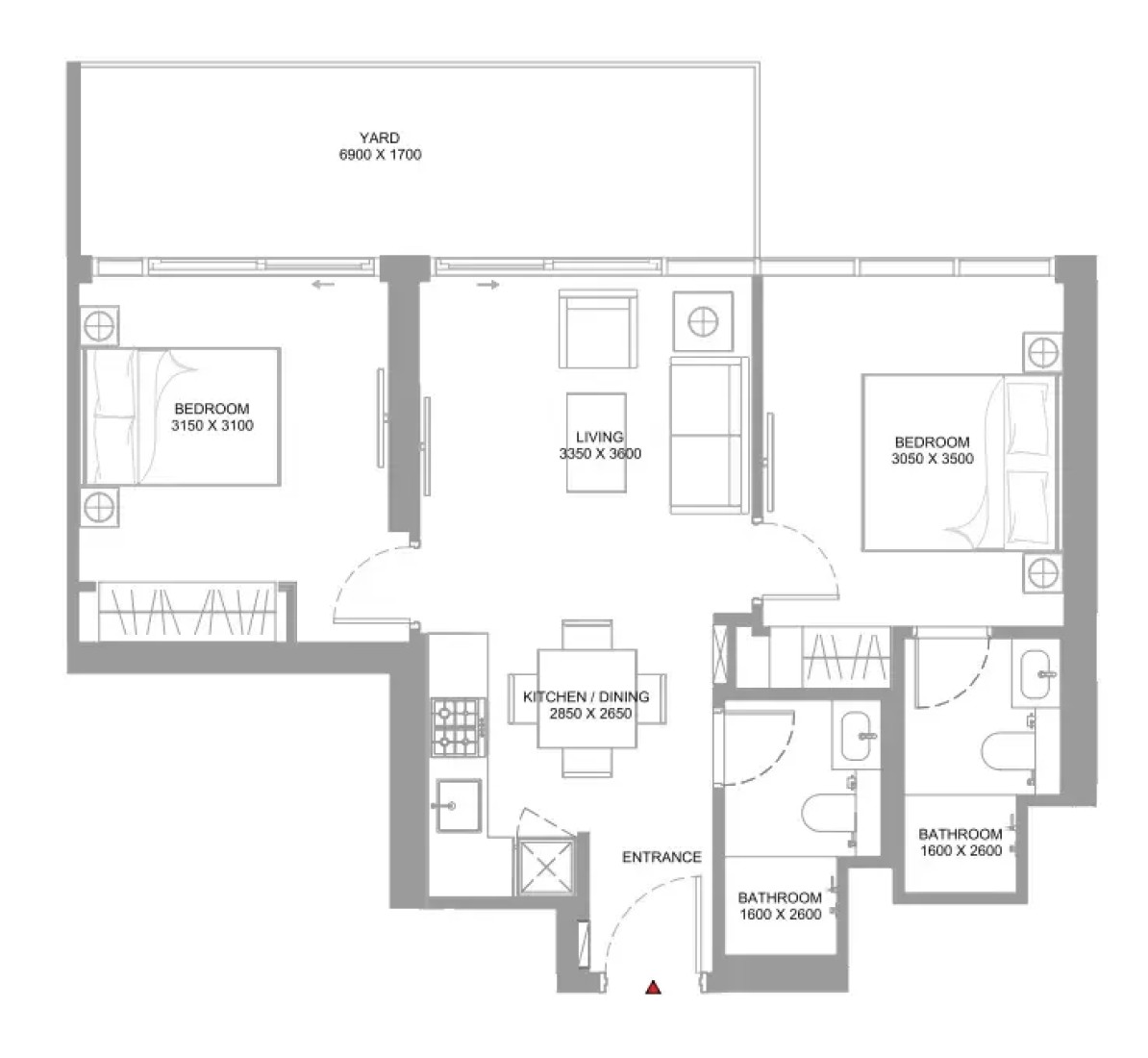2 Bedrooms in Pearlside Marina Residences