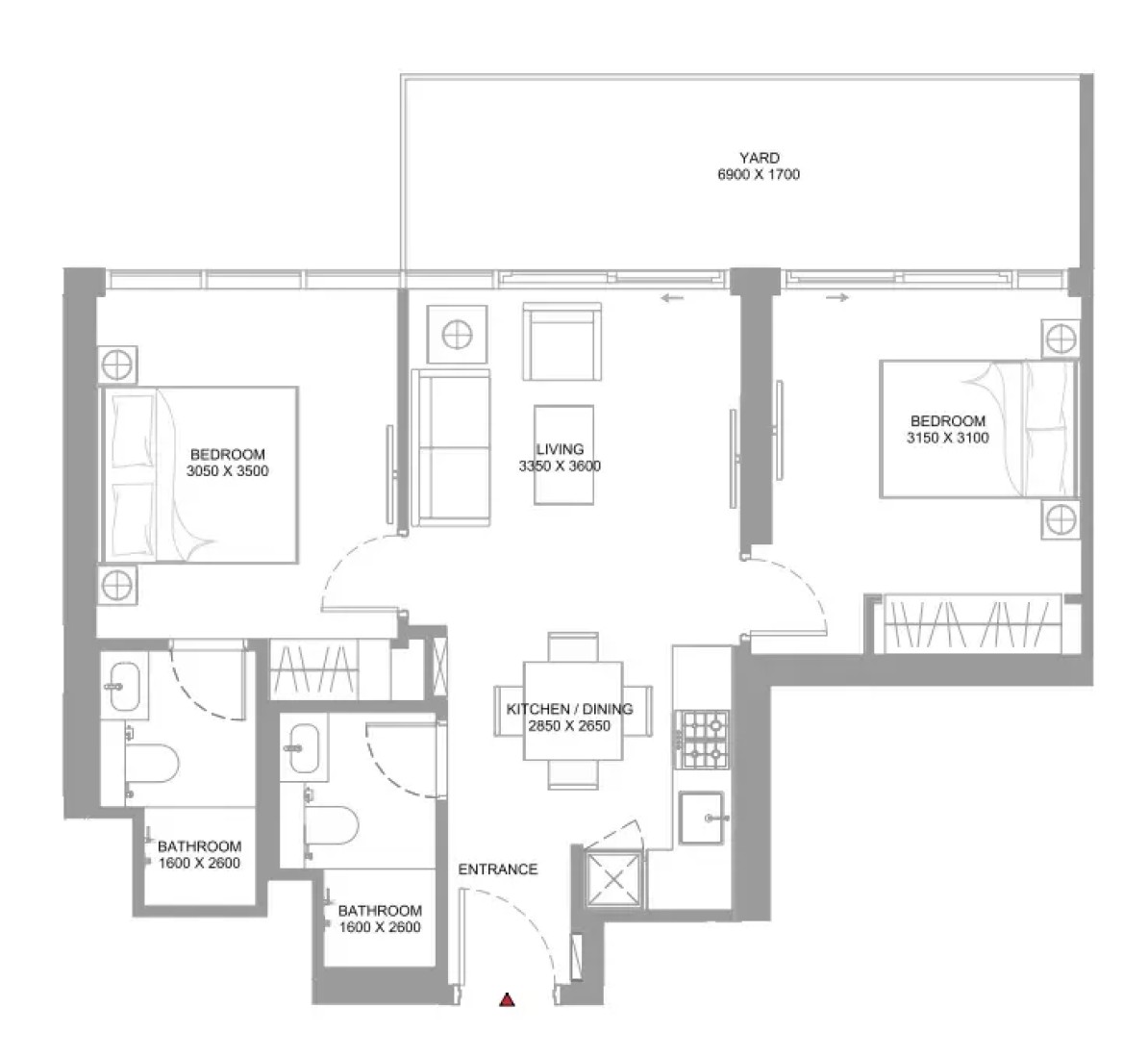 2 Bedrooms in Pearlside Marina Residences