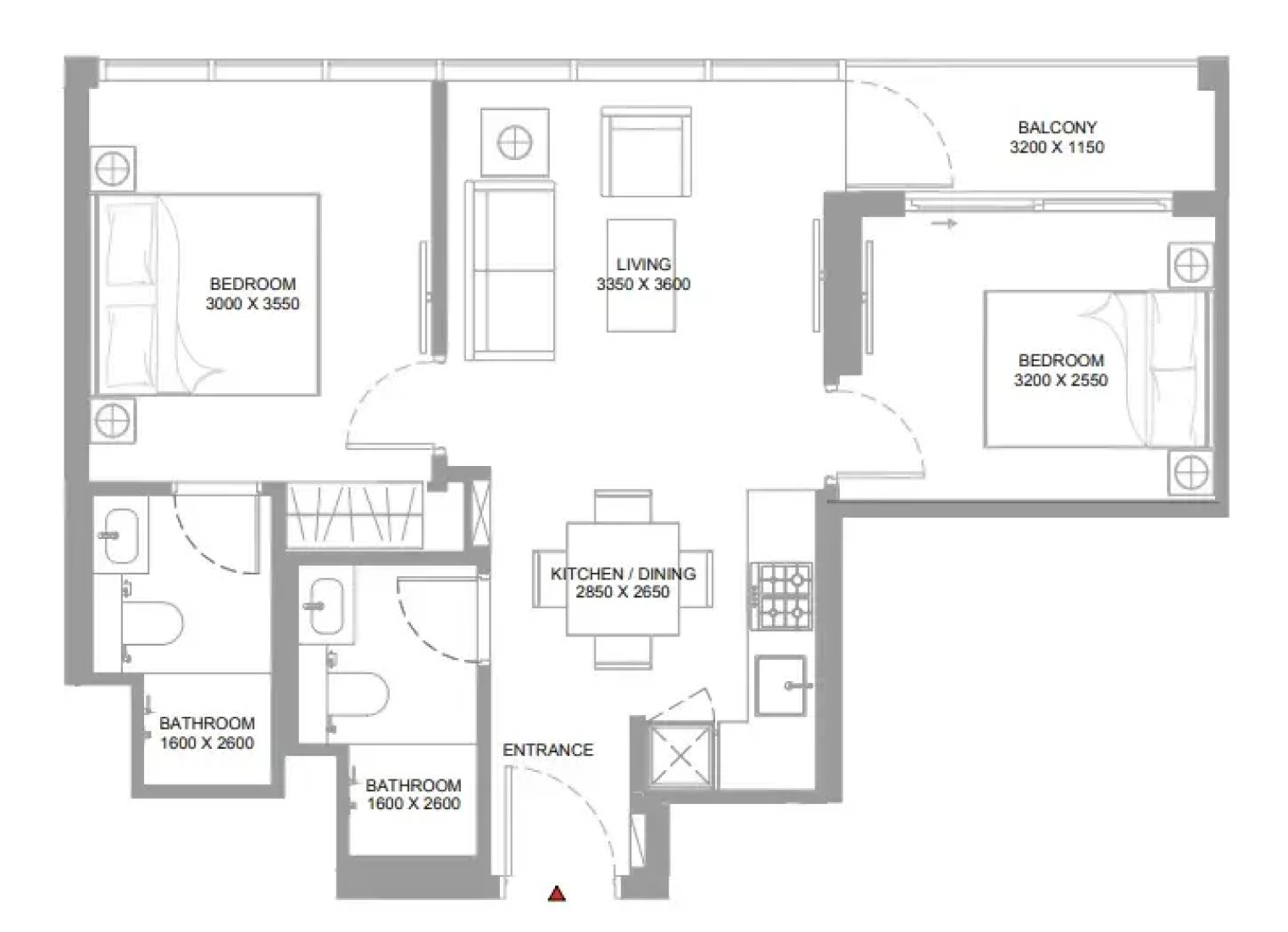 2 Bedrooms in Pearlside Marina Residences