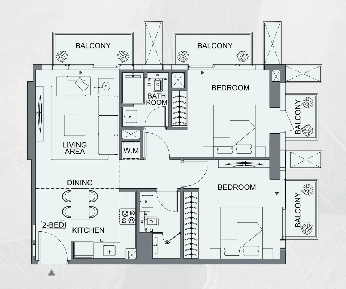 2 Bedrooms in Binghatti Etherea