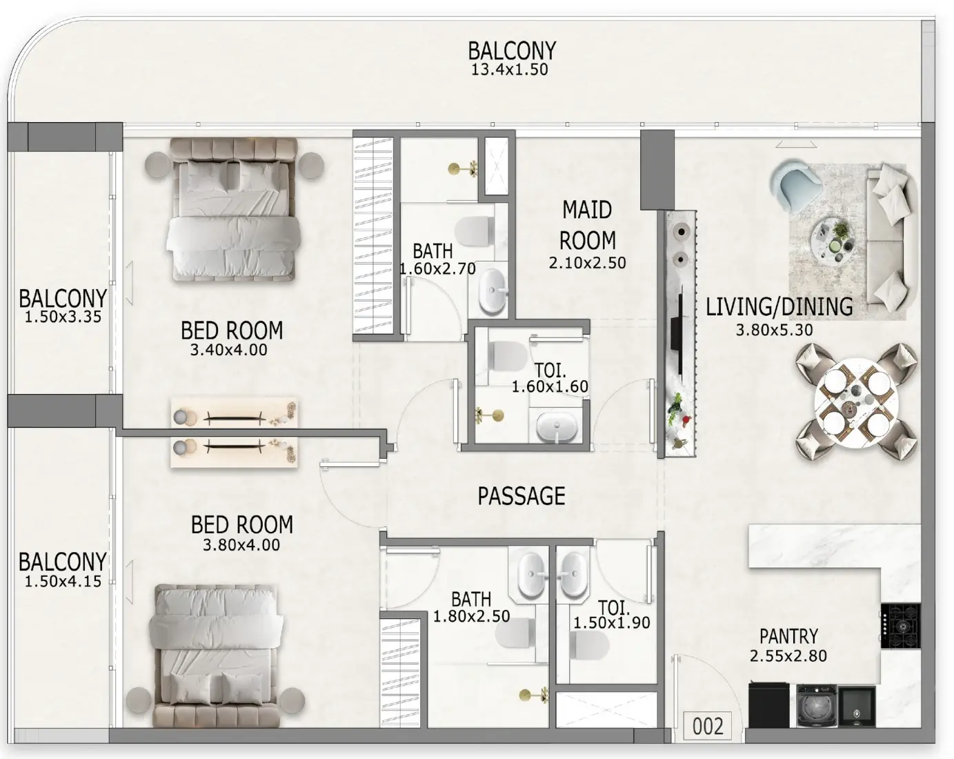 2 Bedrooms in Casa Altia