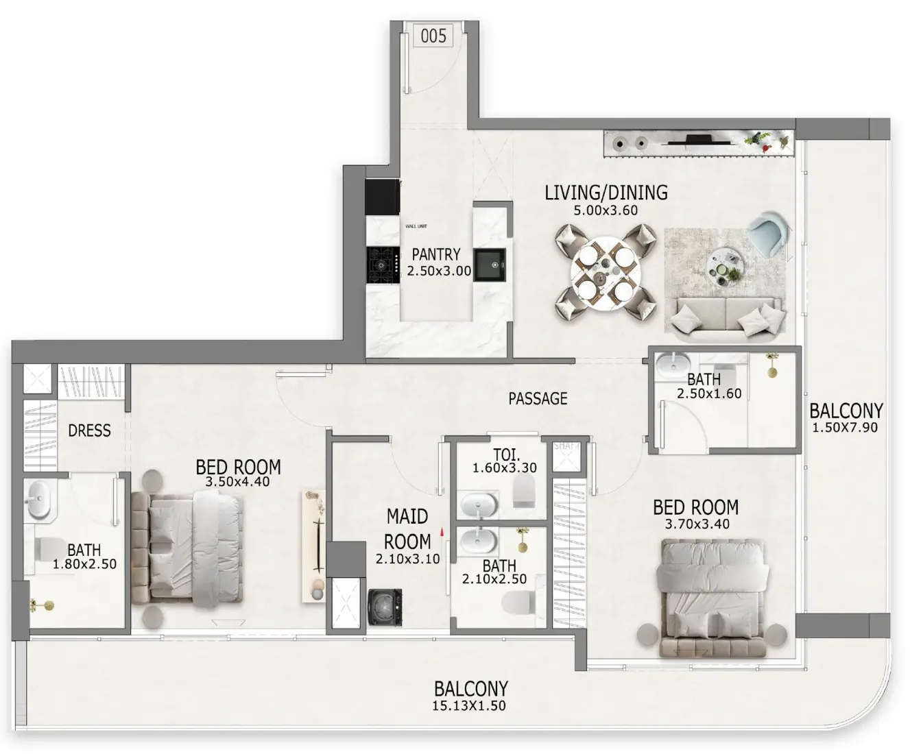 2 Bedrooms in Casa Altia