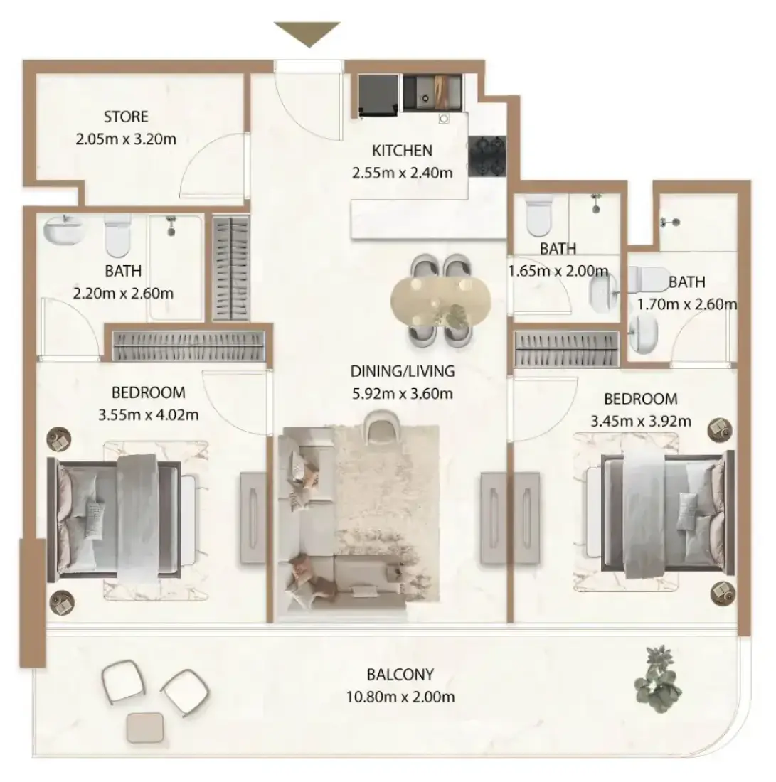 2 Bedrooms in Veda