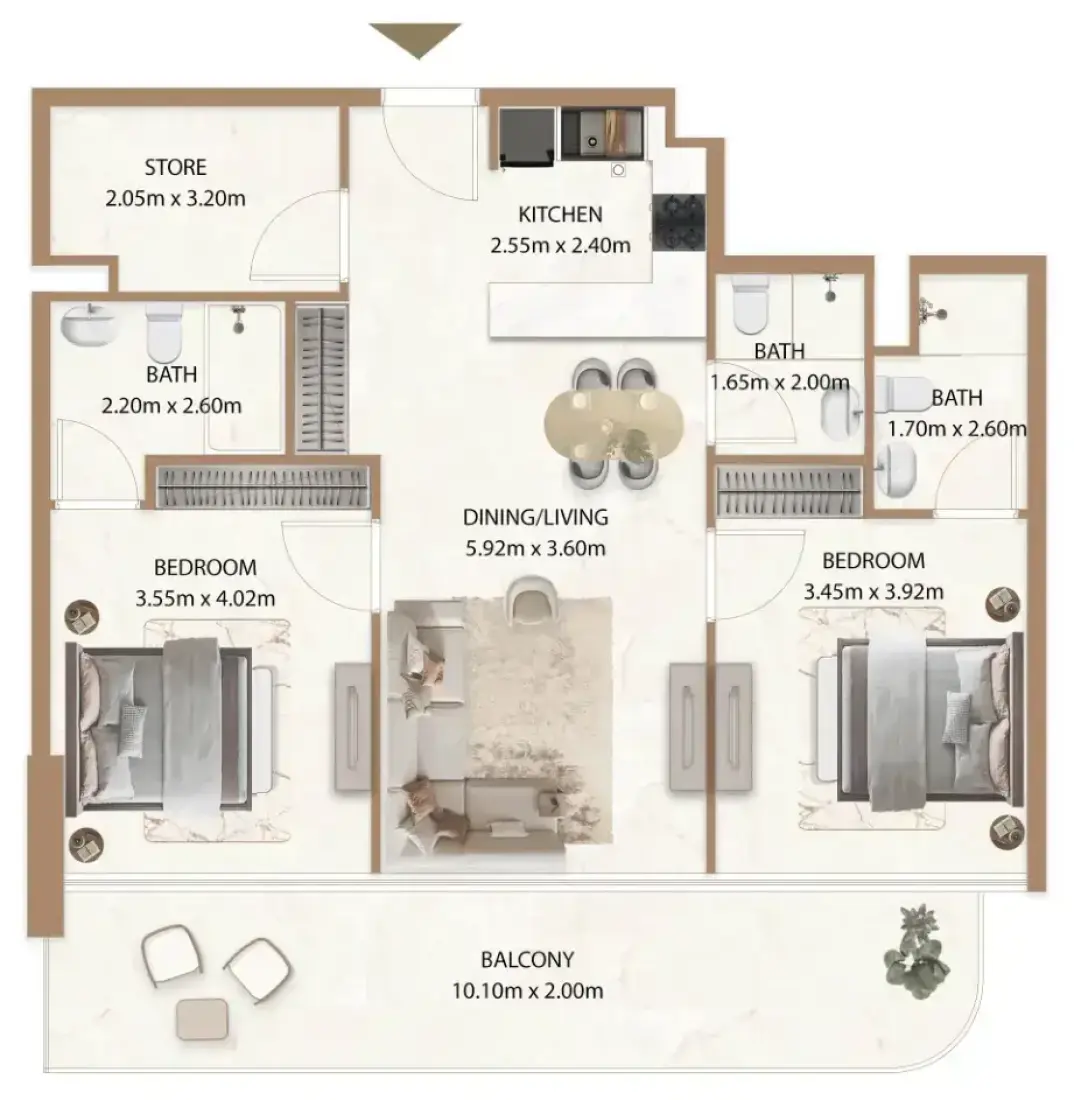 2 Bedrooms in Veda