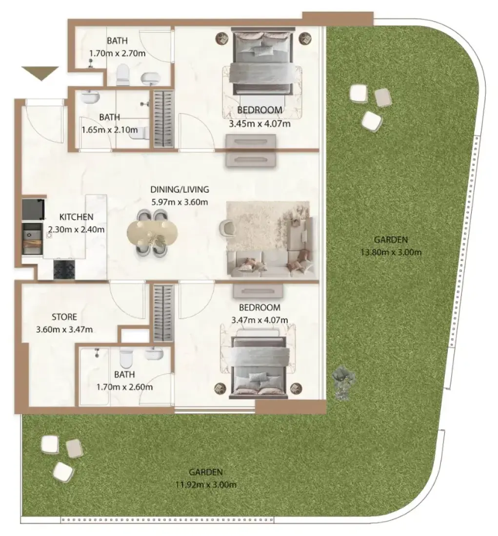 2 Bedrooms in Veda