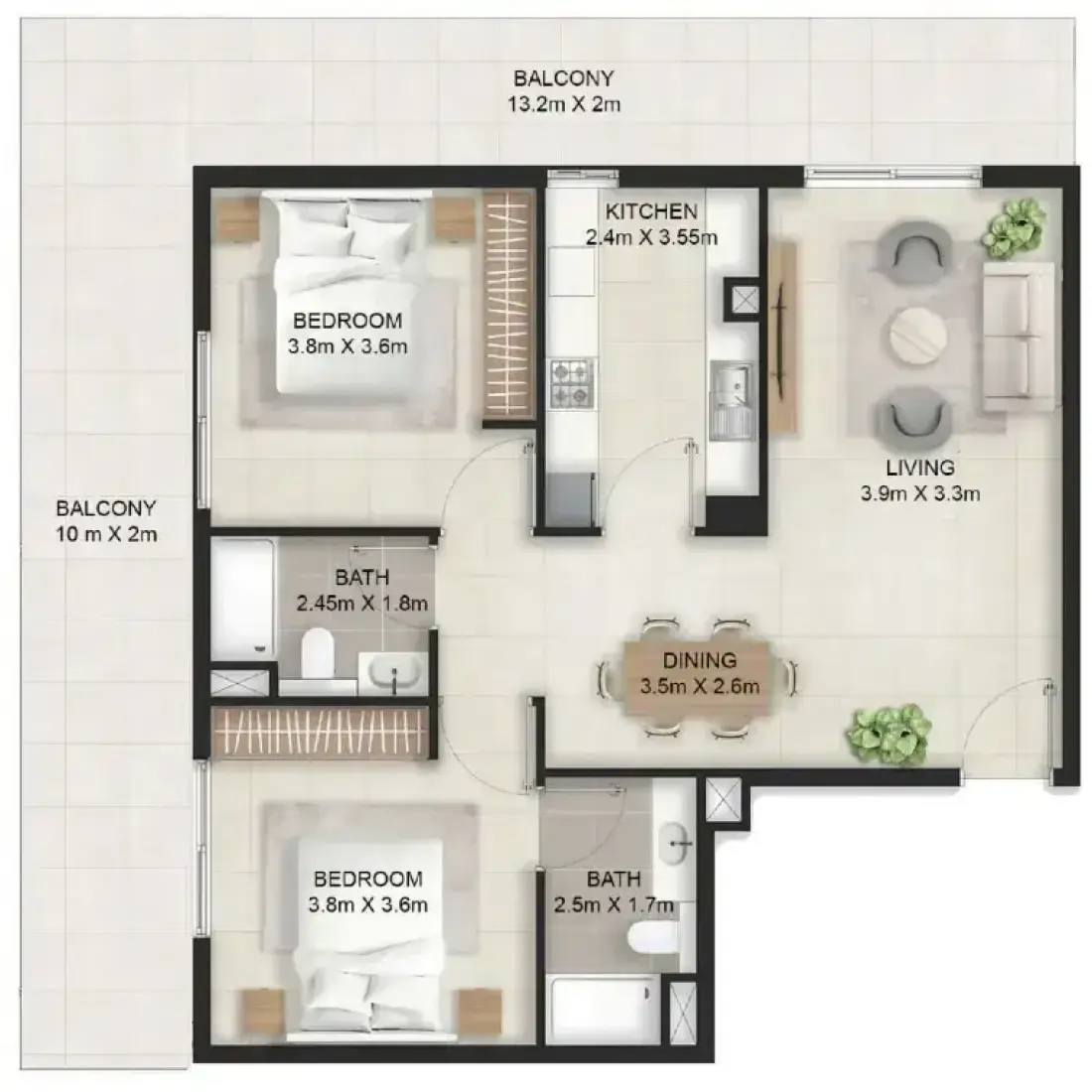 2 Bedrooms in Stellar Axis