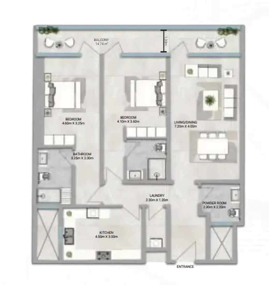 2 Bedrooms in Amwaj Tower