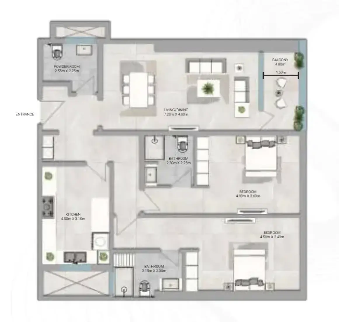2 Bedrooms in Amwaj Tower