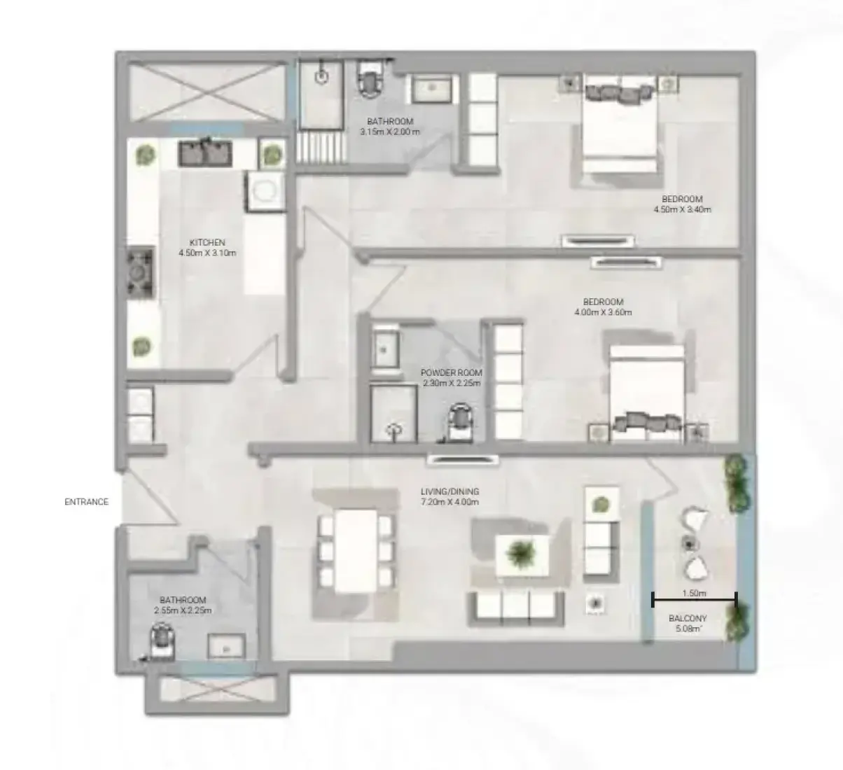 2 Bedrooms in Amwaj Tower