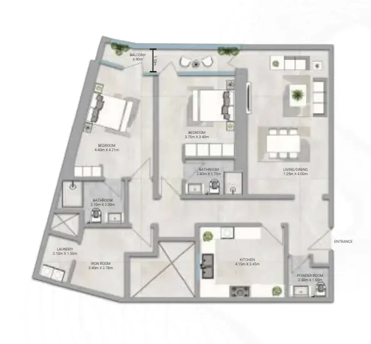 2 Bedrooms in Amwaj Tower