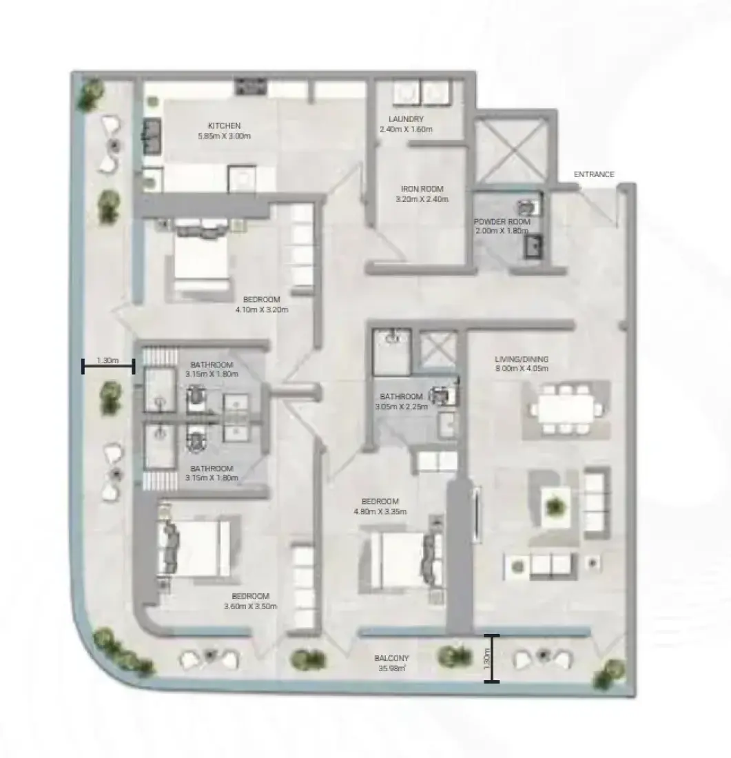 3 Bedrooms in Amwaj Tower