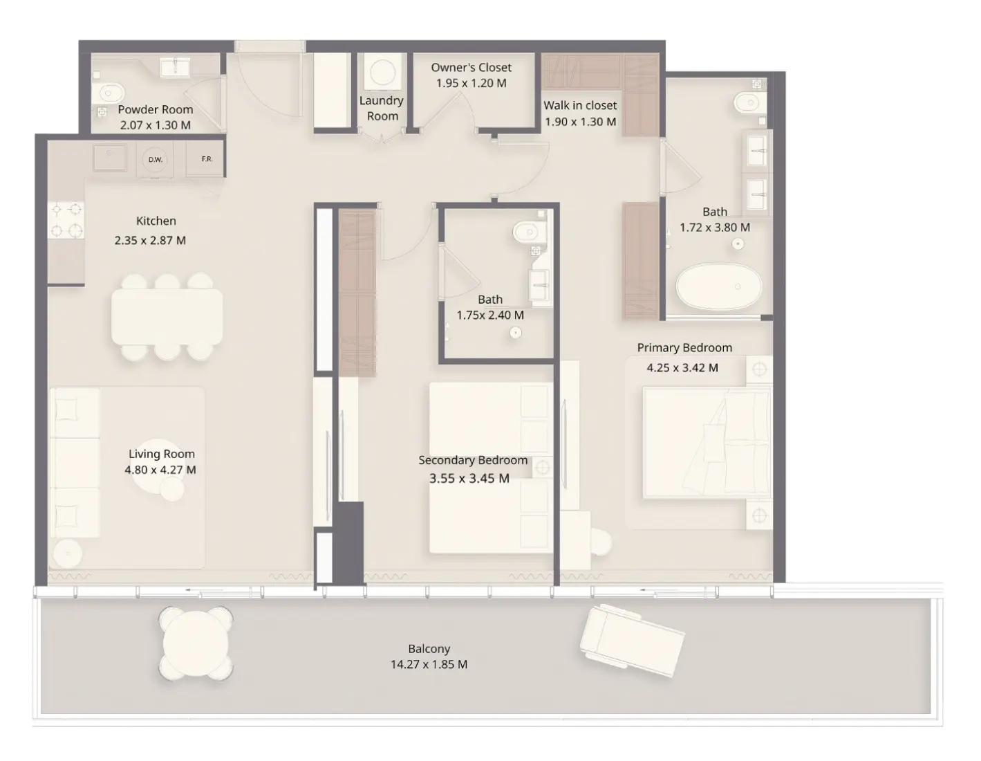 2 Bedrooms in The Residences at Sheraton Al Marjan Island Resort