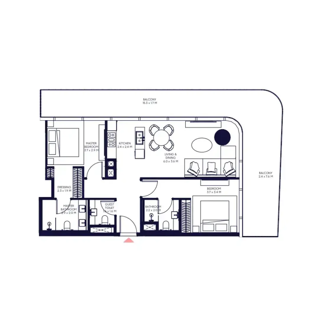 2 Bedrooms in Inaura Hotels & Residences
