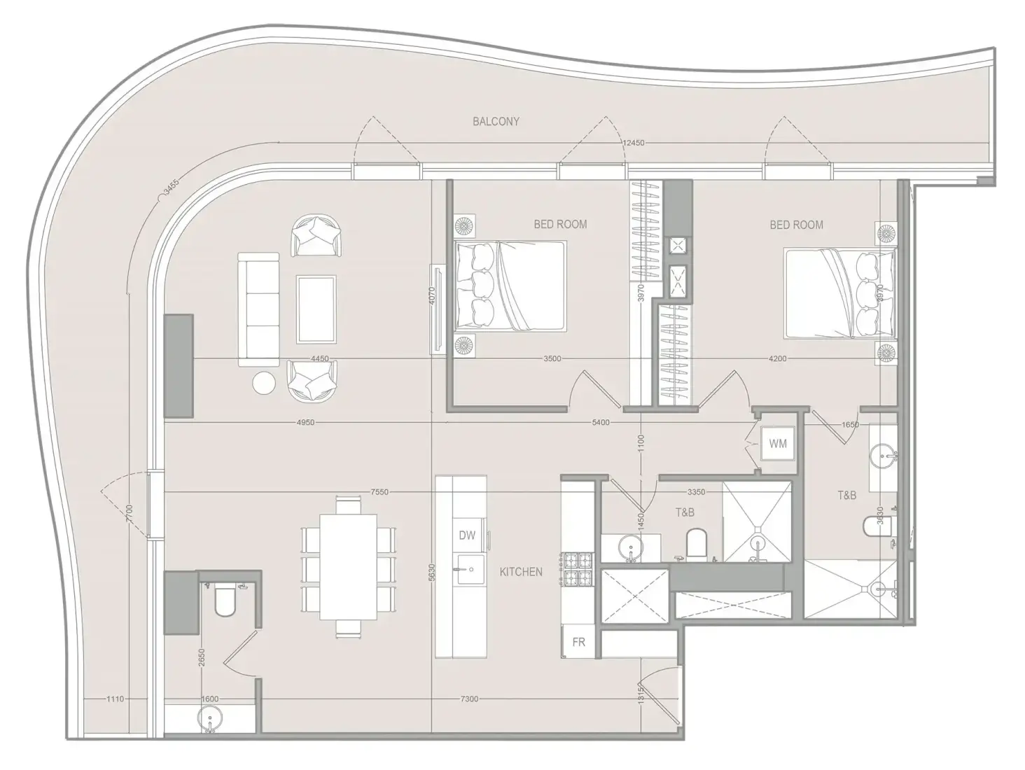2 Bedrooms in A1LA Residence