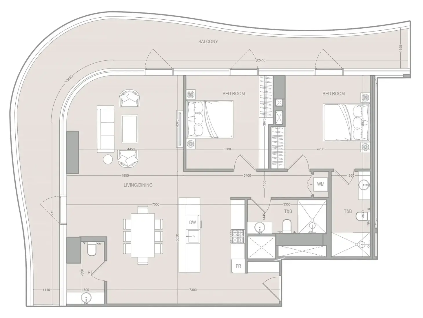 2 Bedrooms in A1LA Residence
