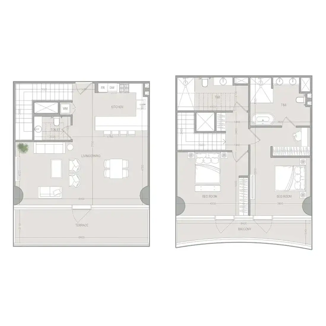 2 Bedrooms in A1LA Residence