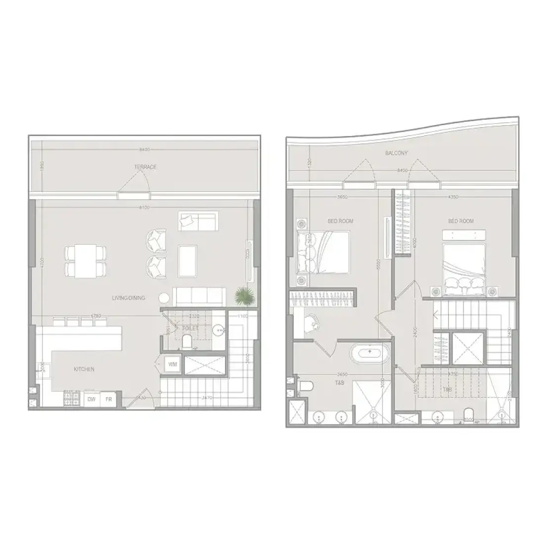 2 Bedrooms in A1LA Residence